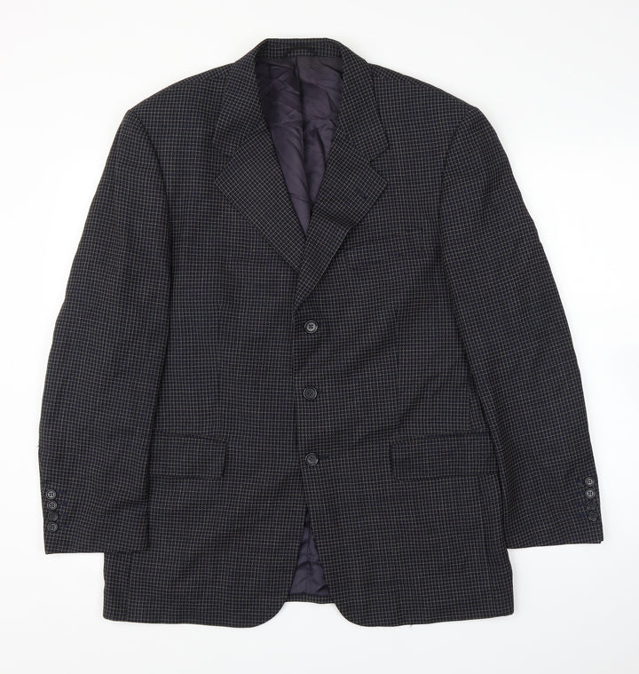 Ritex Mens Blue Plaid  Jacket Suit Jacket Size 42