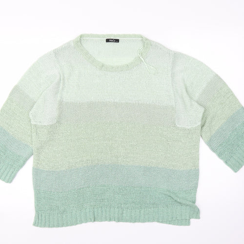 M&Co Womens Green   Pullover Jumper Size 16
