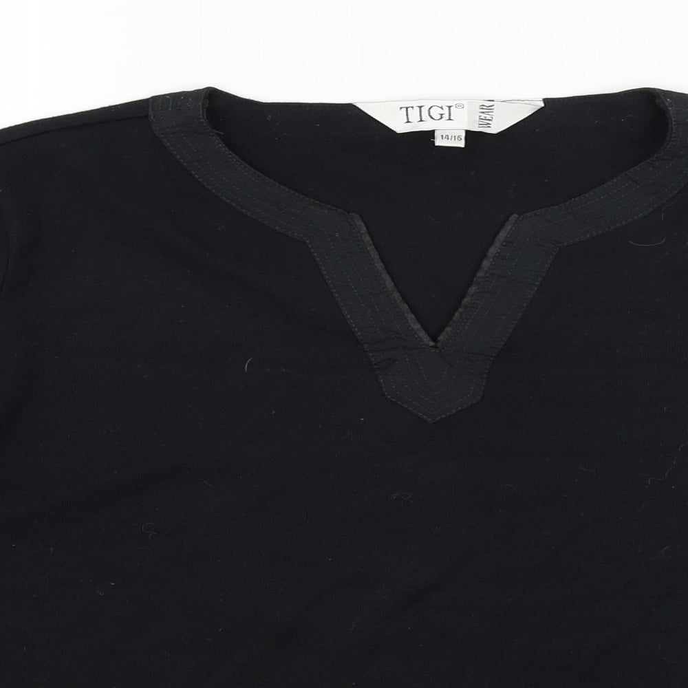 Tigi Womens Black   Basic T-Shirt Size 16
