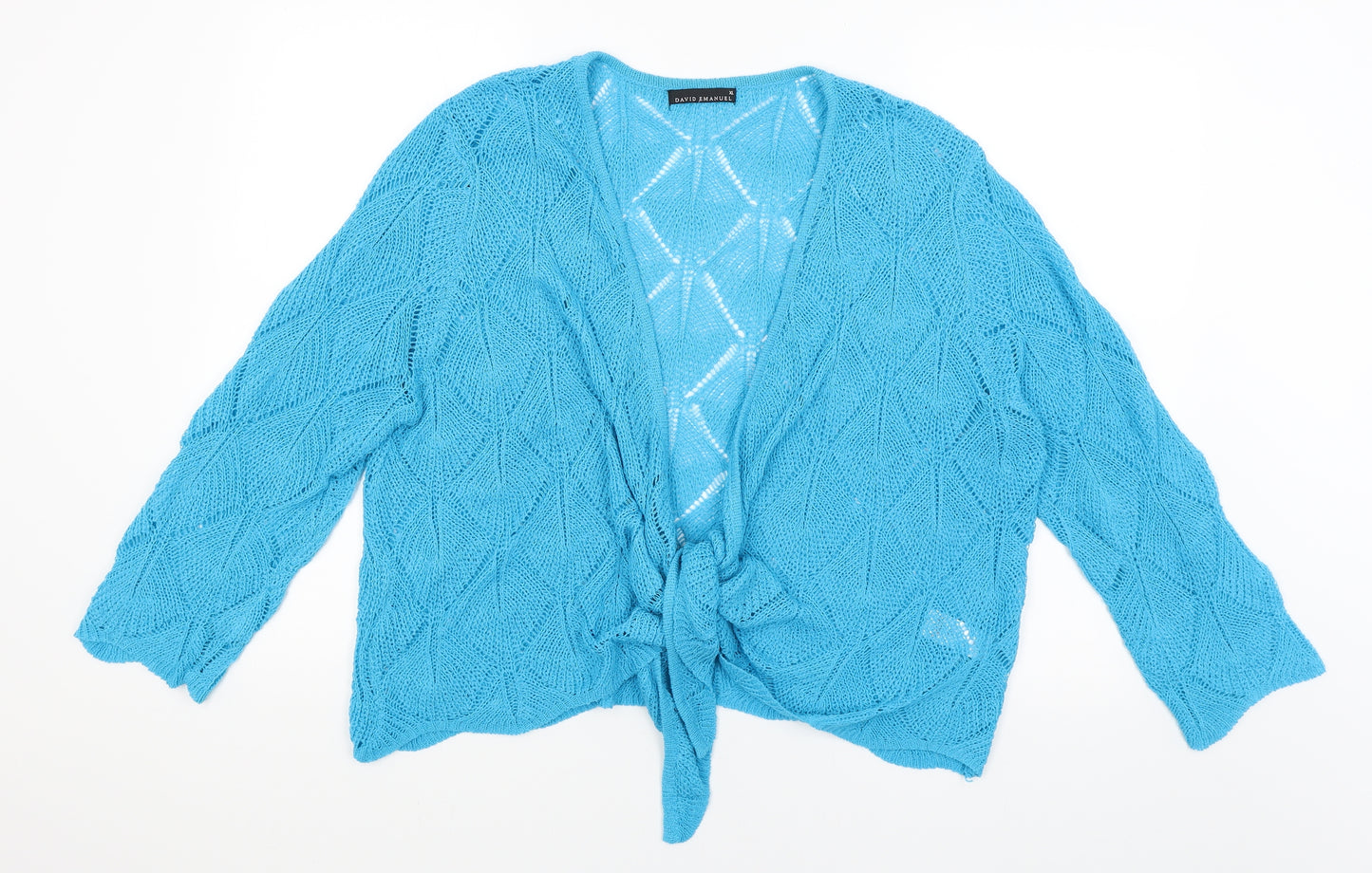 David Emanuel Womens Blue   Wrap Jumper Size XL