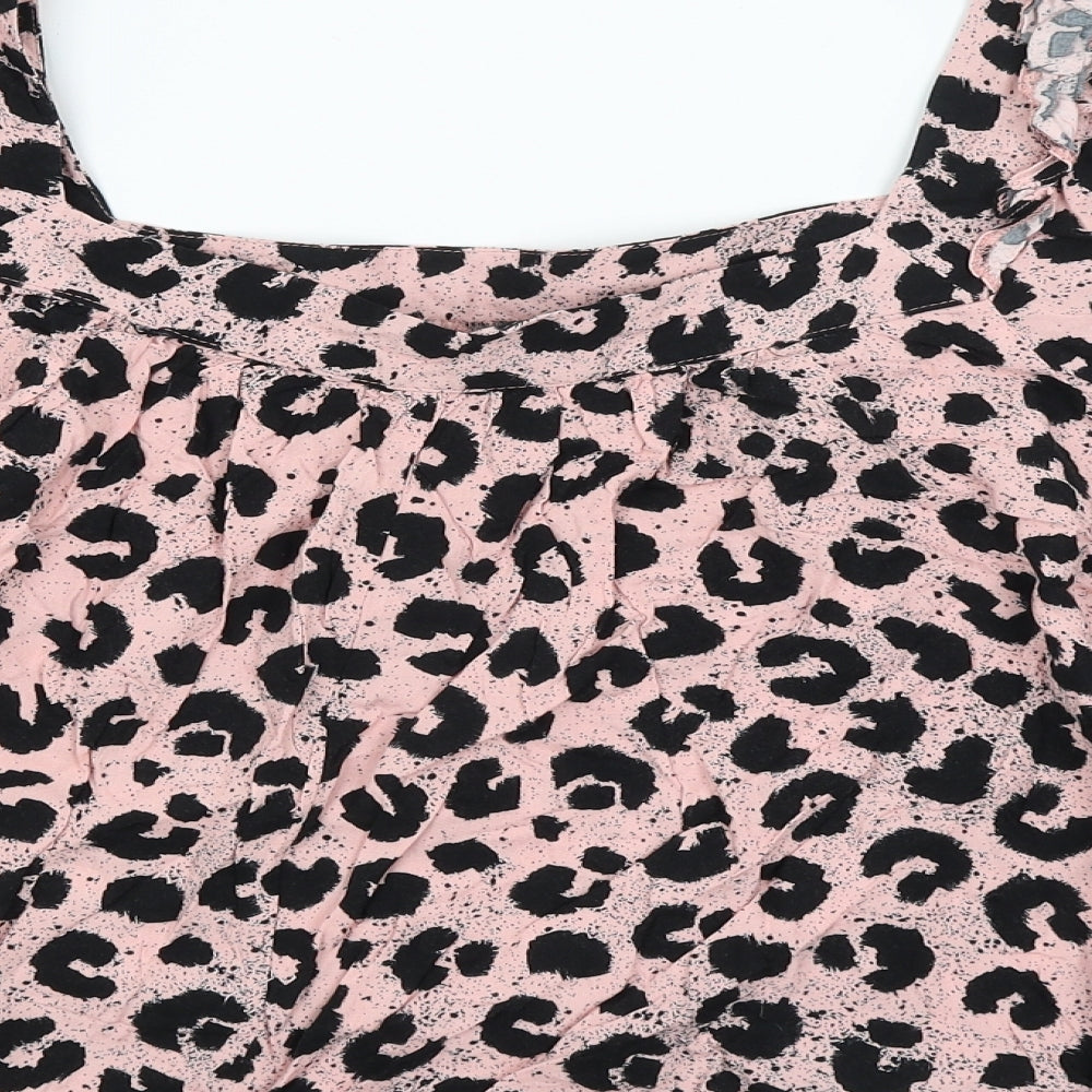 George Womens Pink Animal Print  Basic T-Shirt Size 24