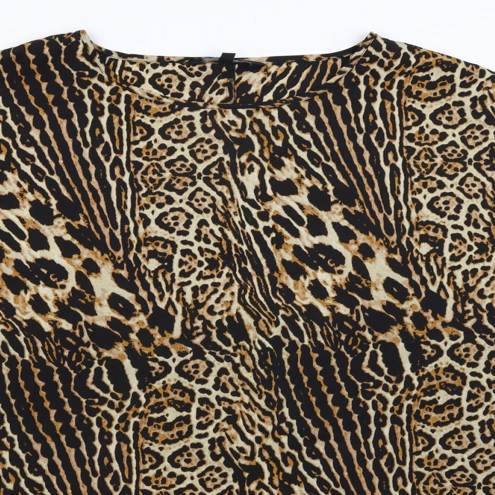 Capsule Womens Orange Animal Print  Basic T-Shirt Size 30