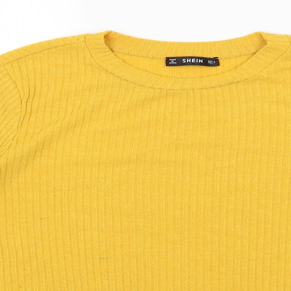 SheIn Womens Yellow   Basic T-Shirt Size S