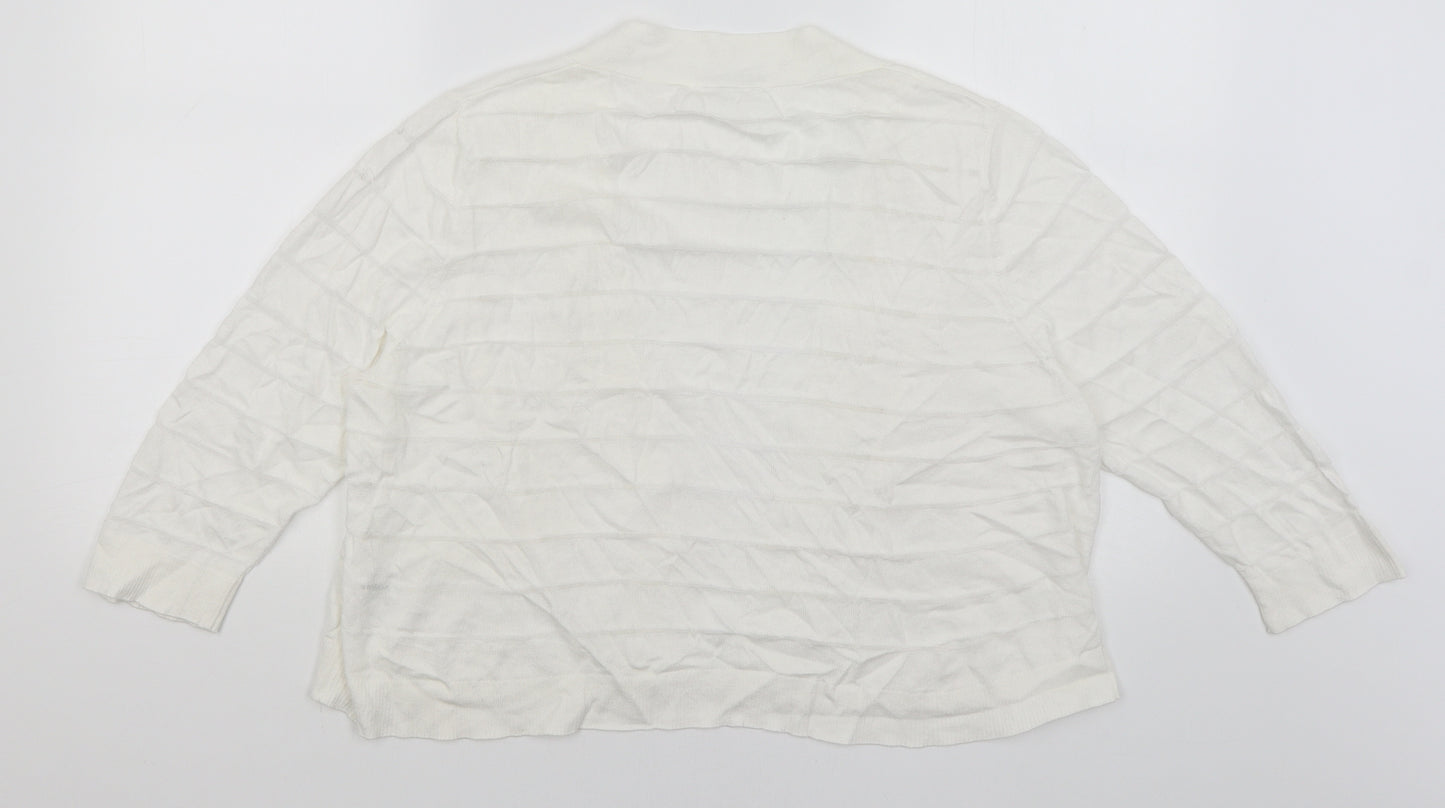 TU Womens White   Wrap Jumper Size 18
