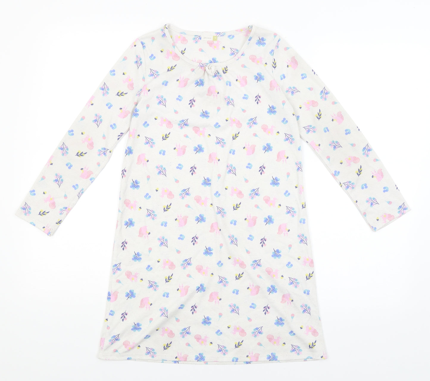 John Lewis Girls White   A-Line  Size 9 Years  - Squirrels