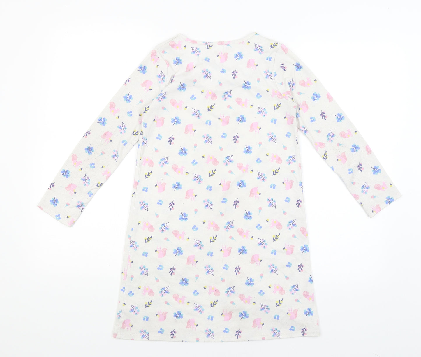 John Lewis Girls White   A-Line  Size 9 Years  - Squirrels