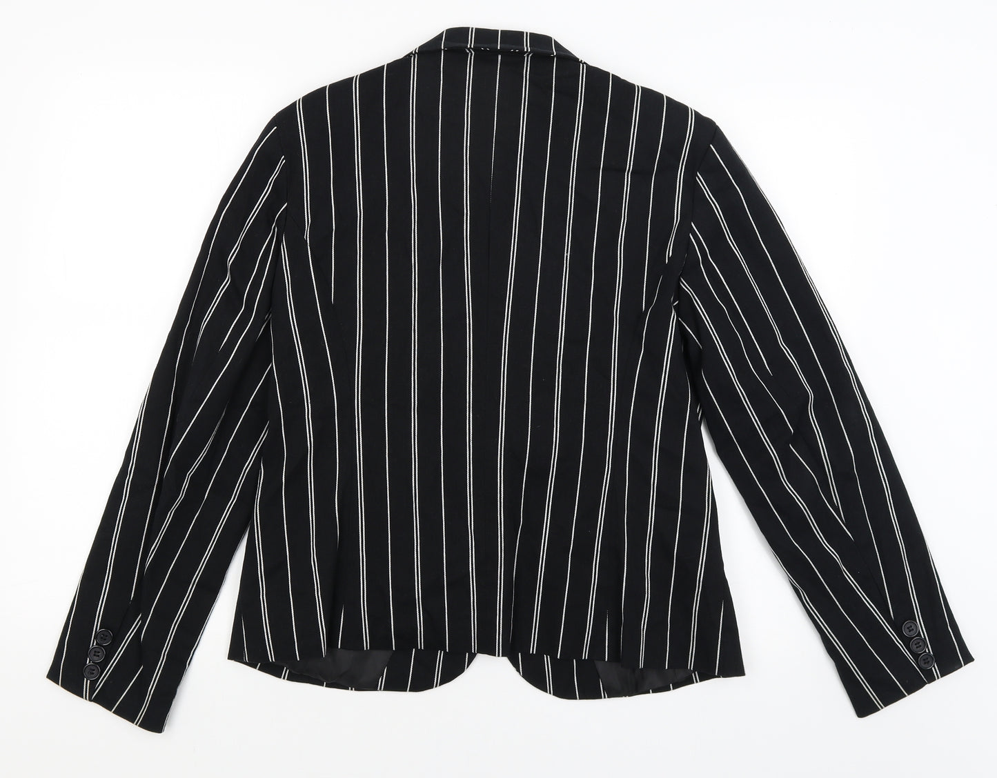 La Vie Womens Black Striped  Jacket Blazer Size 14