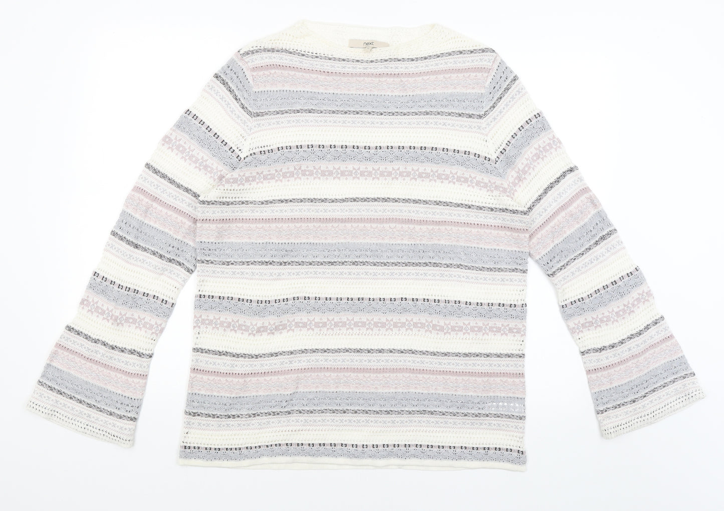 NEXT Womens Pink Striped  Pullover Jumper Size 16