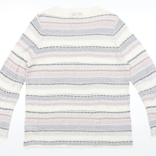 NEXT Womens Pink Striped  Pullover Jumper Size 16