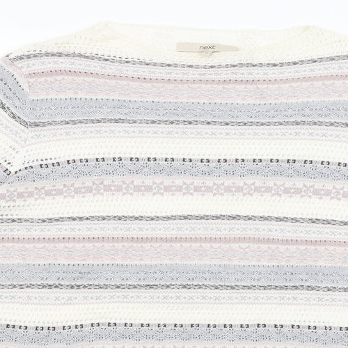 NEXT Womens Pink Striped  Pullover Jumper Size 16