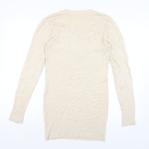 Preworn Womens Beige   Basic T-Shirt Size 8  - Paris is always a good idea