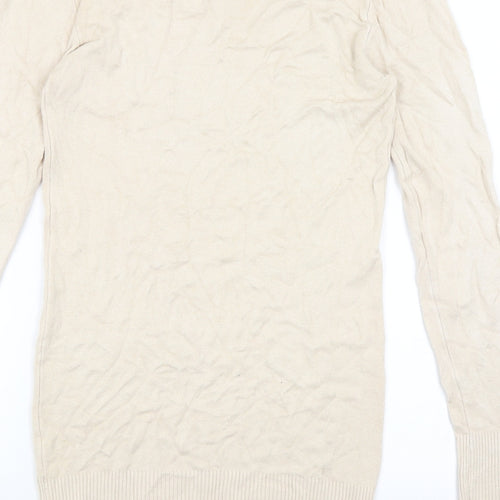Preworn Womens Beige   Basic T-Shirt Size 8  - Paris is always a good idea