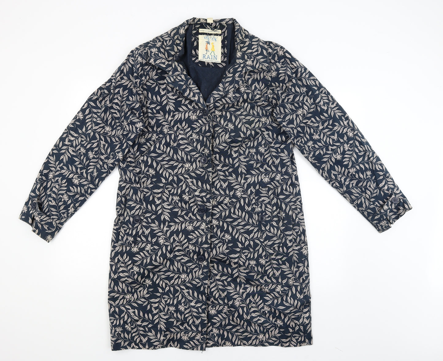 Sea Salt Womens Blue Floral  Windbreaker Coat Size 16
