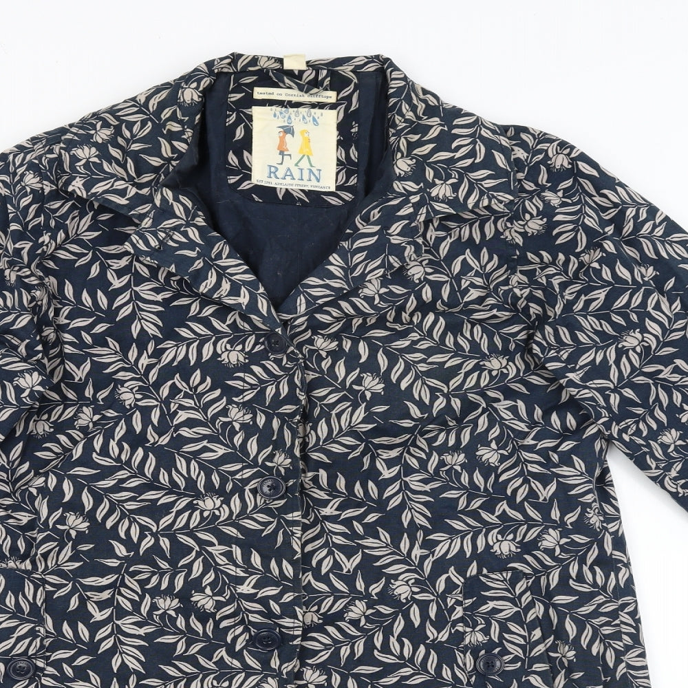 Sea Salt Womens Blue Floral  Windbreaker Coat Size 16
