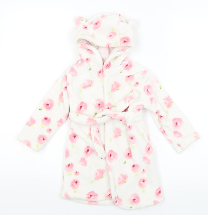 George Baby White Floral Kimono Robe Size 12-18 Months