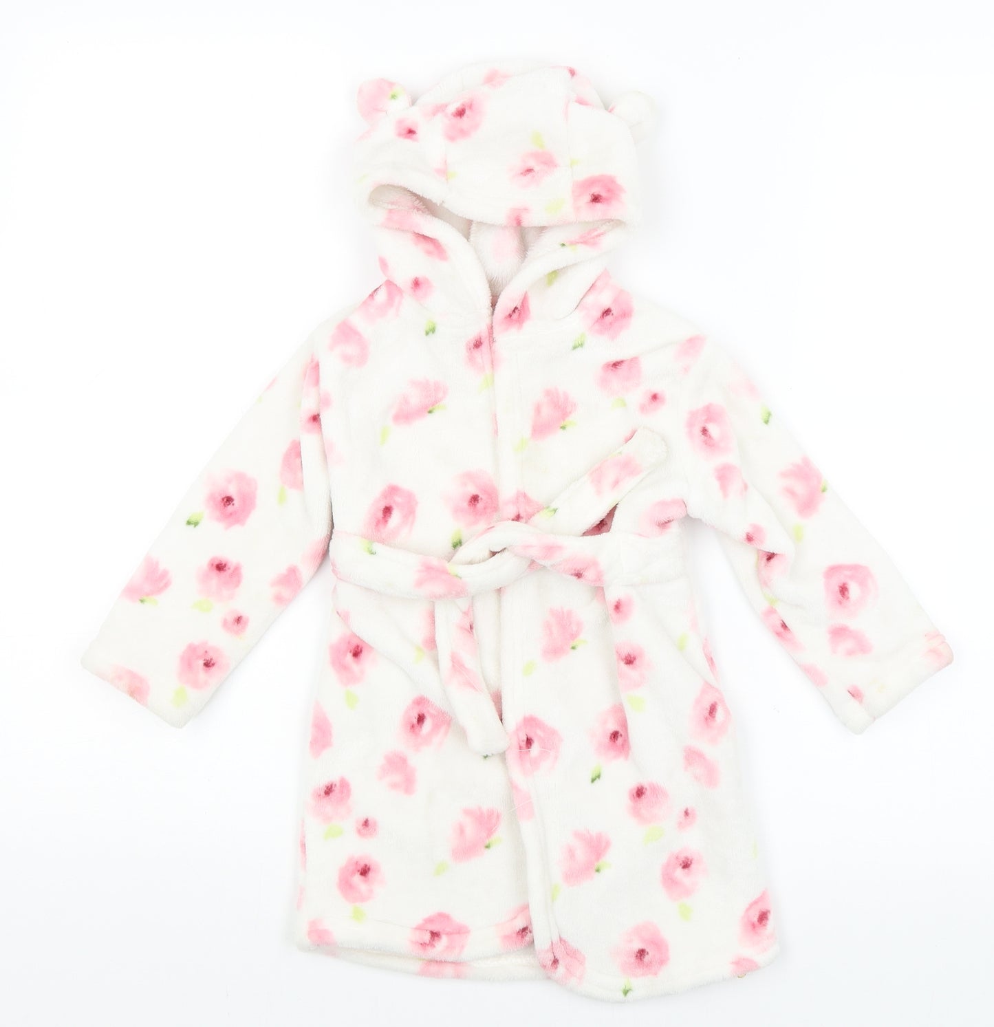 George Baby White Floral  Kimono Robe Size 12-18 Months