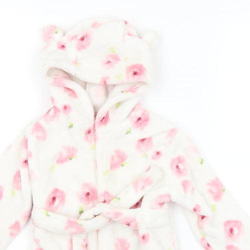 George Baby White Floral  Kimono Robe Size 12-18 Months