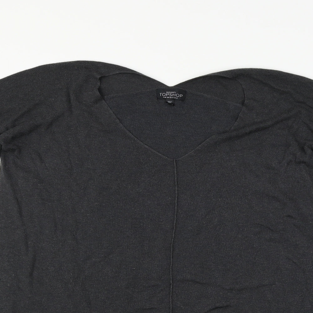 Topshop Womens Grey   Basic T-Shirt Size 8