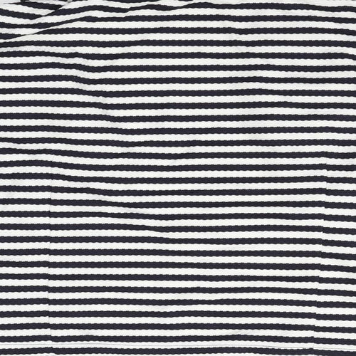M&Co Womens White Striped  Cardigan Jumper Size 10