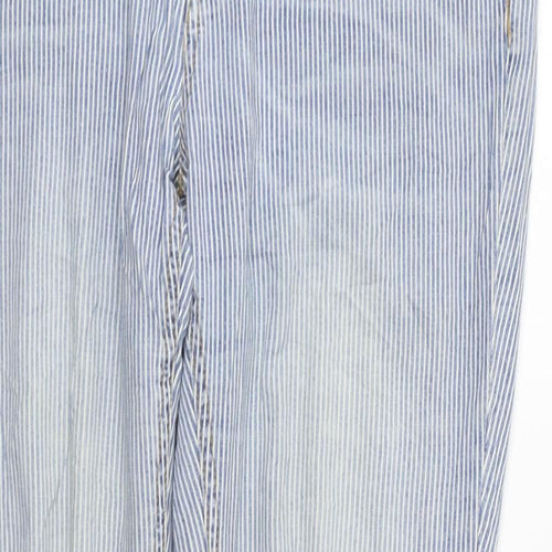 H&M Womens Blue Striped  Straight Jeans Size 12 L23 in