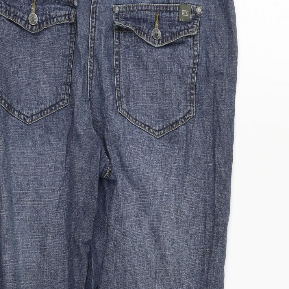 Cecil Womens Blue   Cropped Trousers Size 30 in L21 in
