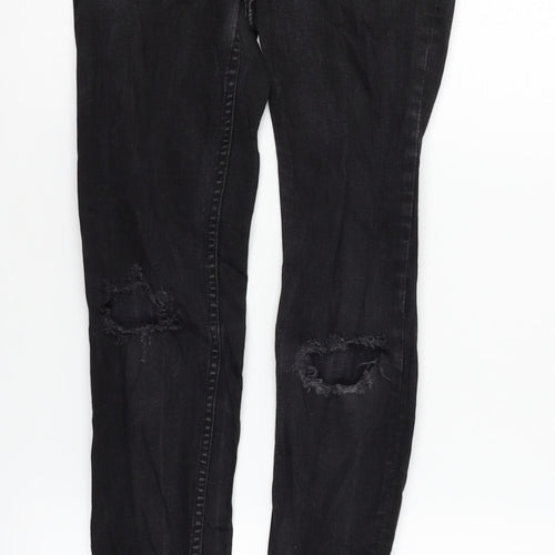 Divided Womens Black Houndstooth  Straight Jeans Size 8 L27 in