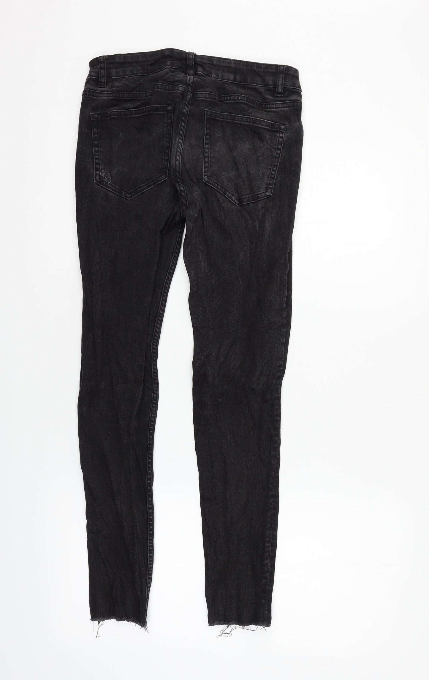 Divided Womens Black Houndstooth  Straight Jeans Size 8 L27 in