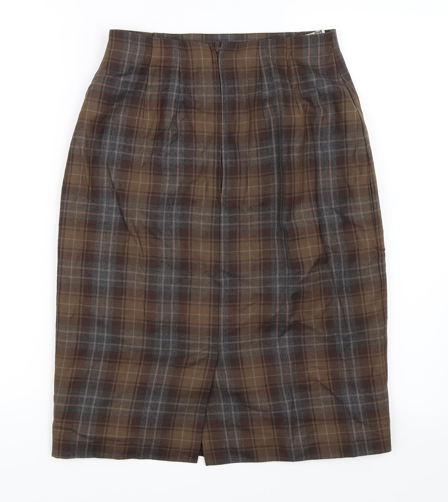 Marks and Spencer Womens Brown Check  Straight & Pencil Skirt Size 10