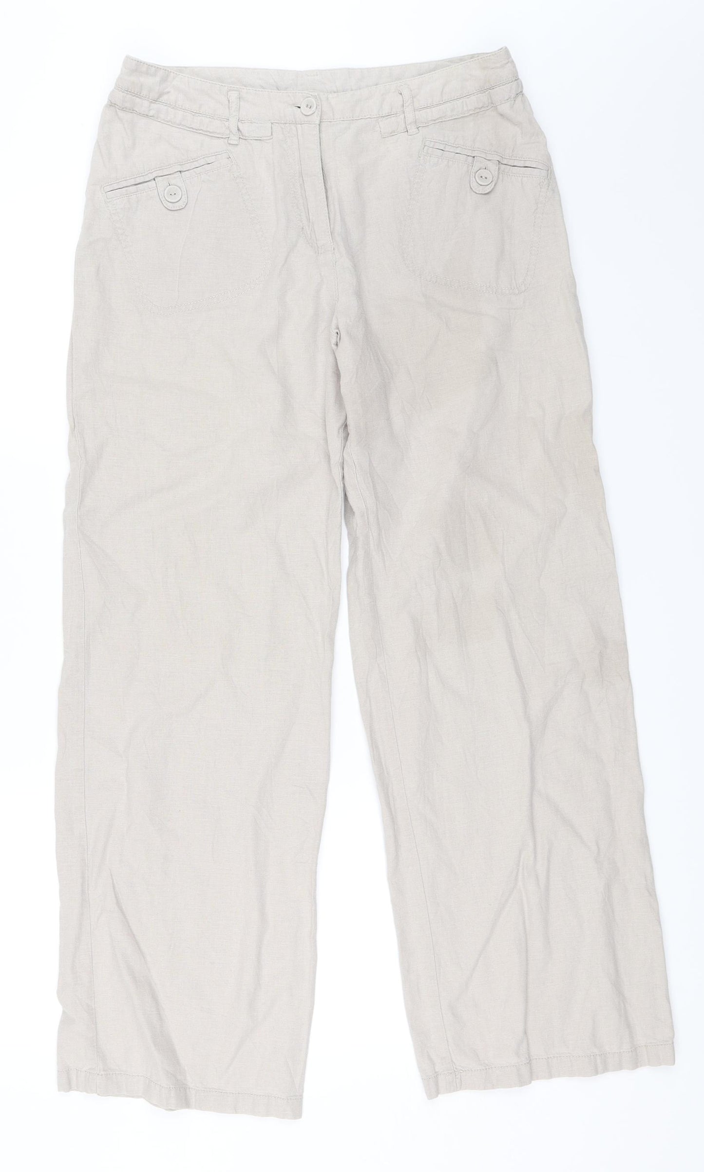 NEXT Womens Beige   Trousers  Size 12 L29.5 in