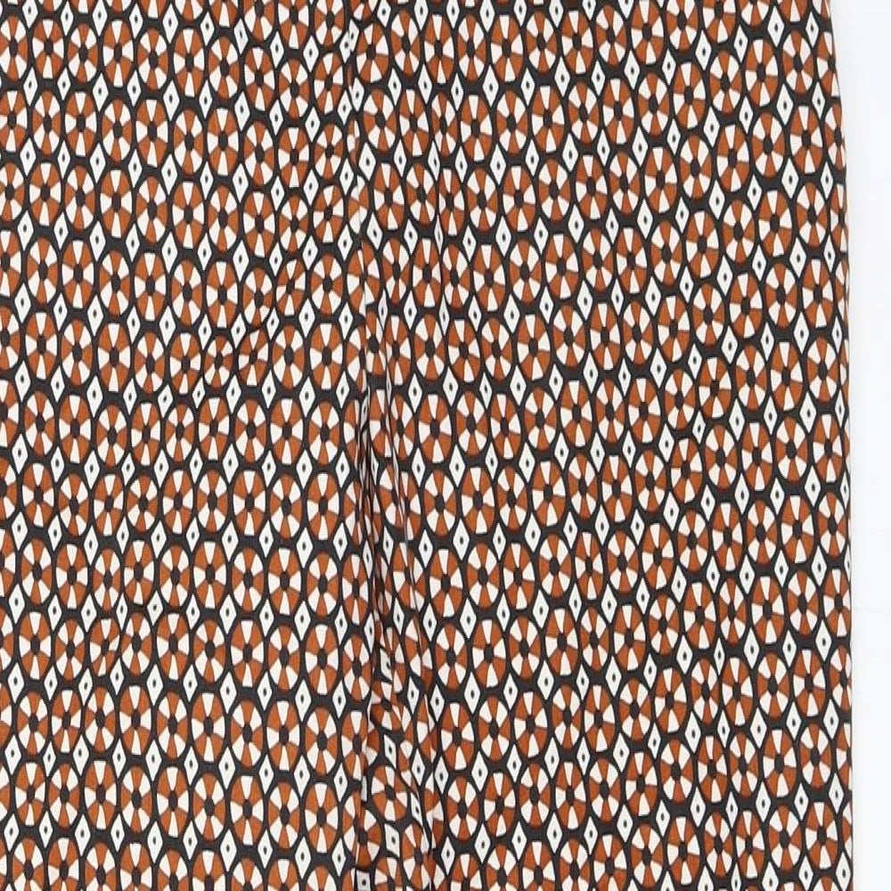 H&M Womens Orange Geometric  Capri Trousers Size 42 L26 in