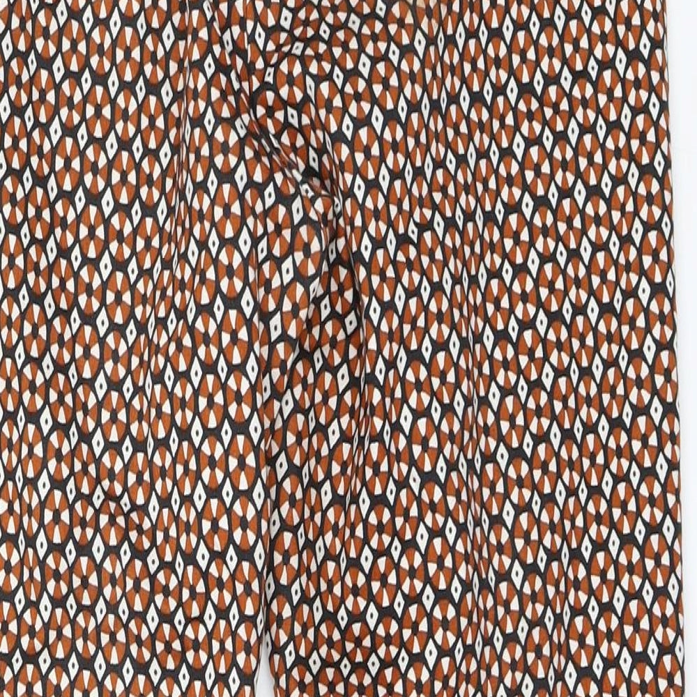 H&M Womens Orange Geometric  Capri Trousers Size 42 L26 in