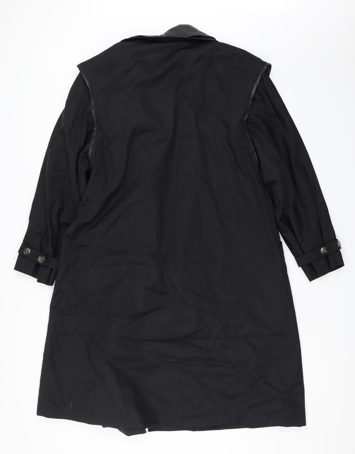 Four Seasons Womens Black   Trench Coat Coat Size 16