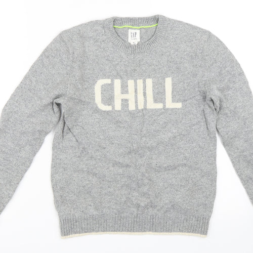 Gap Girls Grey   Pullover Jumper Size 8 Years