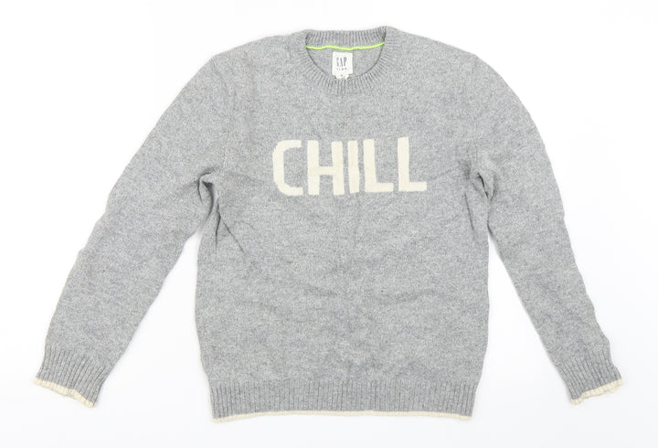 Gap Girls Grey   Pullover Jumper Size 8 Years