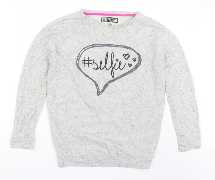 Marks and Spencer Girls Grey   Pullover Sweatshirt Size 12-13 Years