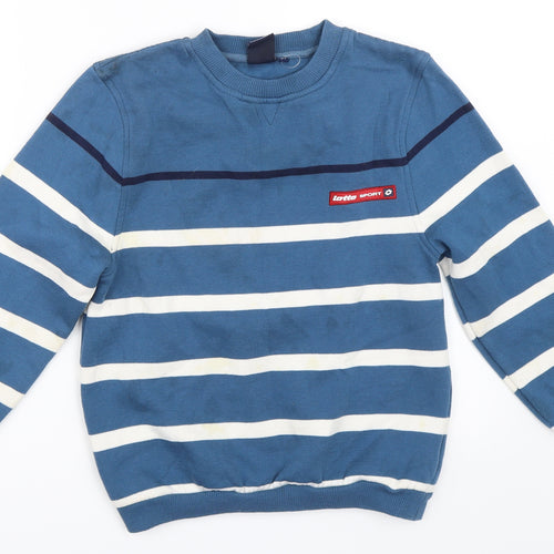 Lotto Boys Blue Striped  Pullover Sweatshirt Size S