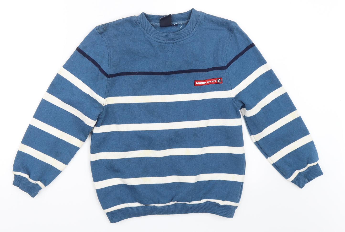Lotto Boys Blue Striped  Pullover Sweatshirt Size S