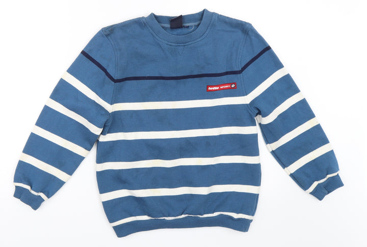 Lotto Boys Blue Striped  Pullover Sweatshirt Size S