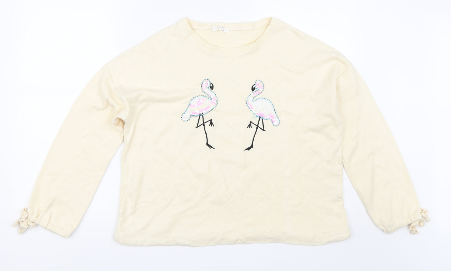Pepper & Mint Womens Ivory   Pullover Sweatshirt Size M