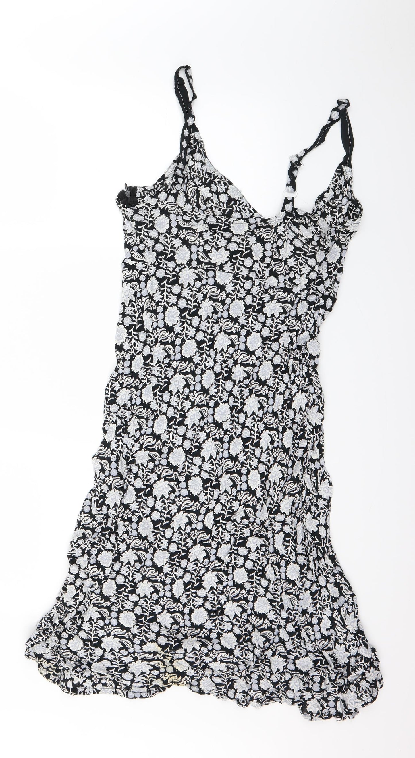 BM Womens Black Floral  Mini  Size 14