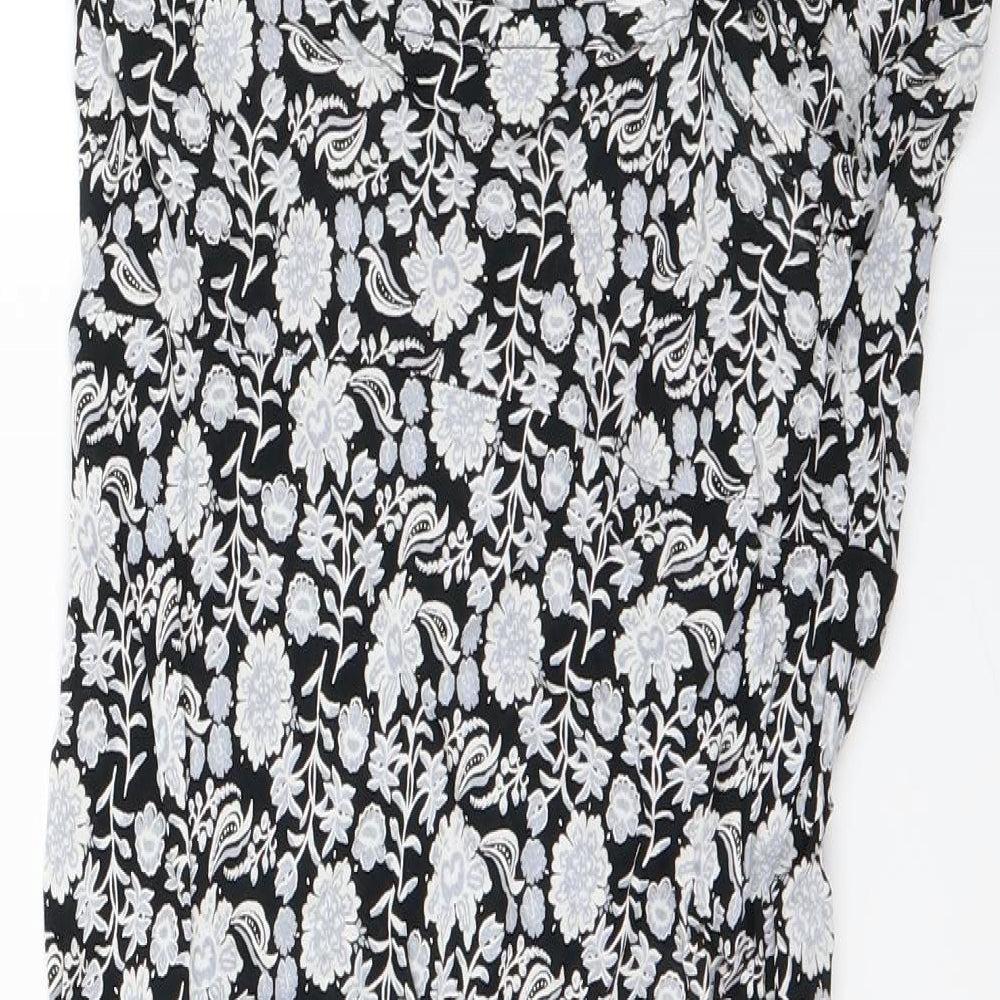BM Womens Black Floral  Mini  Size 14