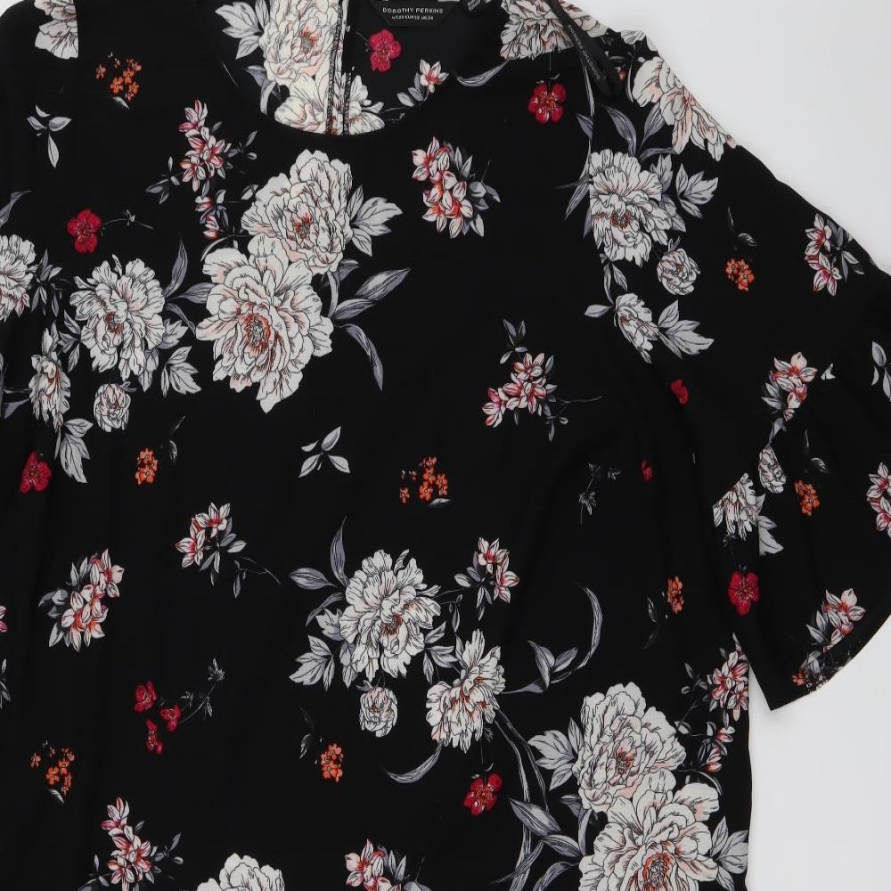 Dorothy Perkins Womens Black Fair Isle  Shift  Size 24