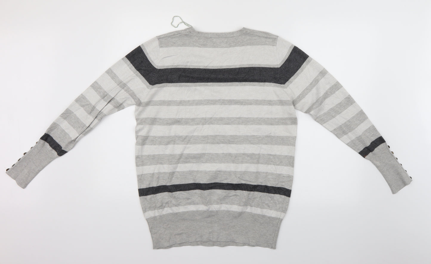 Papaya Womens Grey Striped  Pullover Jumper Size 18