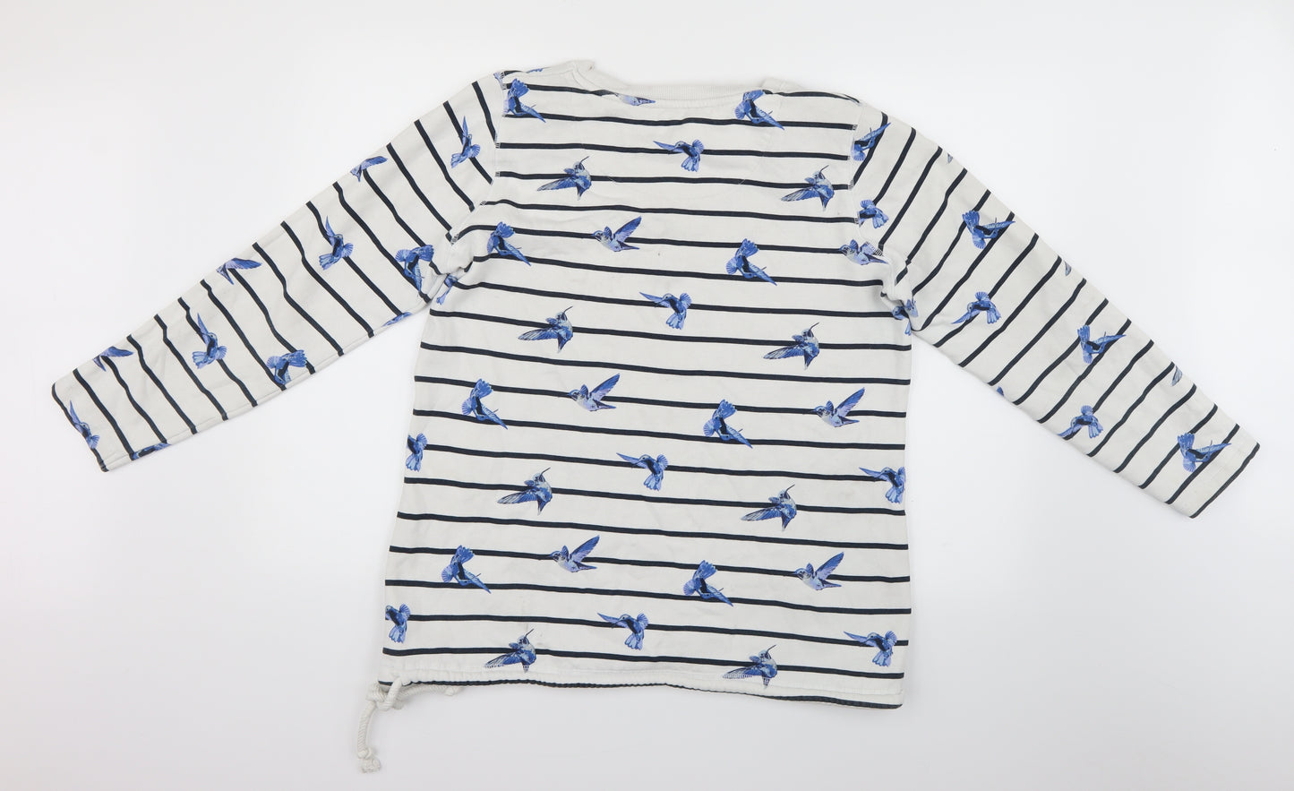 George Mens White Striped  Pullover Jumper