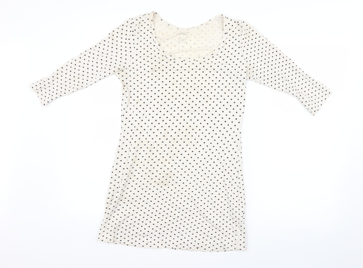 ESMARA Womens White Polka Dot Mini Size S