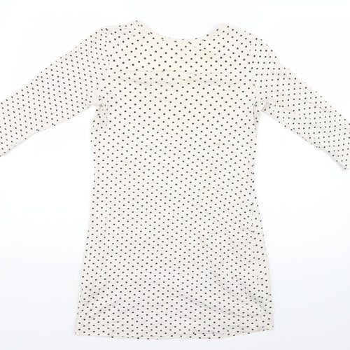 ESMARA Womens White Polka Dot  Mini  Size S