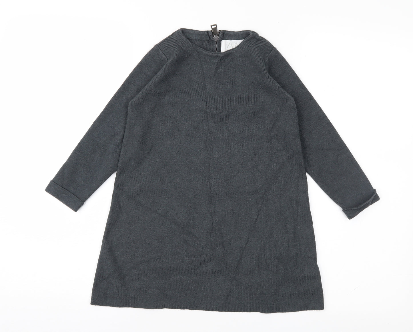 Zara Girls Grey   Jumper Dress  Size 7 Years