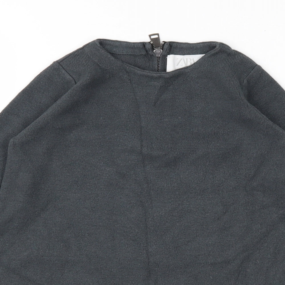 Zara Girls Grey   Jumper Dress  Size 7 Years