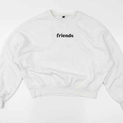Divided Womens White   Pullover Sweatshirt Size XS
