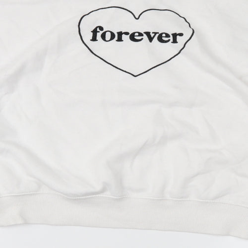 Divided Womens White   Pullover Sweatshirt Size XS
